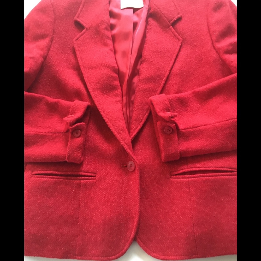 Pendleton Red Wool Single Button Blazer. 6 - image 6